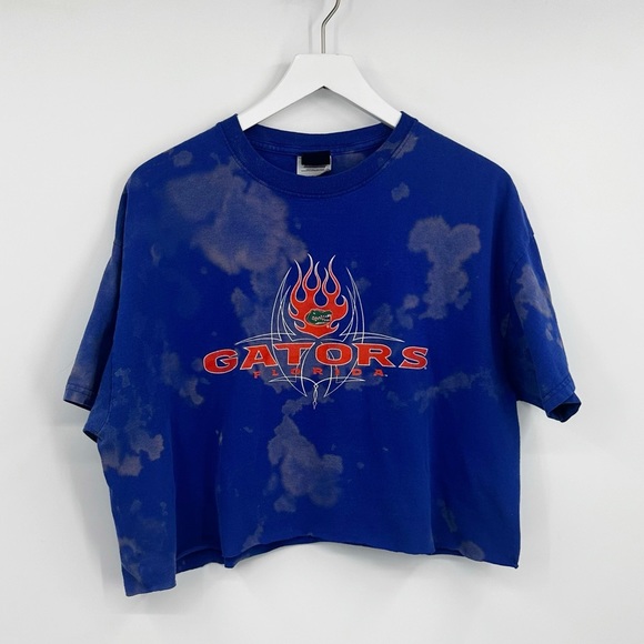Florida Gators Custom Bleach Splatter Crop Top Size XL - Picture 1 of 7